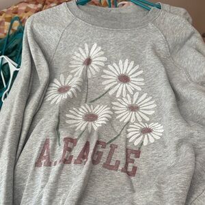 Gray Floral Women's Crewneck